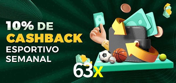 10% de bônus de cashback na 63x