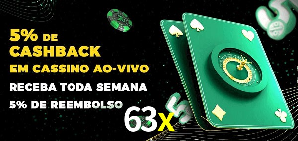 Promoções do cassino ao Vivo 63x
